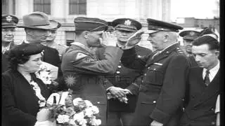 Robert Maxwell and Private Fryar are presented the Congressional Medal of Honor i...HD Stock Footage