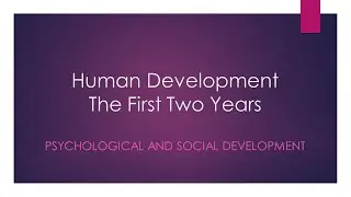 Human Development The First Two Years Psychological and Social Development Part 1