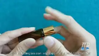 5ml 10ml Portable mini amber tube glass bottle with roller for perfume/essential oil