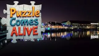 Neon Wharf at Night Where City Lights Dance on the Water Puzzle Comes to Life