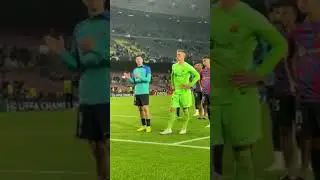 Barcelona fans supporting their team after Champions League exit