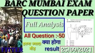BARC MUMBAI EXAMINATION ANALYSIS FITTER QUESTION PAPER