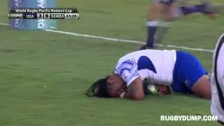 Alesana Tuilagi try vs USA after great Ahsee Tuala stepping