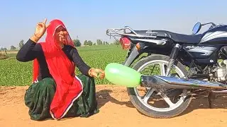 Balloon vs bike silencer - super big size balloon create  any normal bike - Making  Biggest Bubble