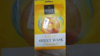 Good Vibes Glow Sheet Mask vitamin C❤#shorts #youtubeshorts #shortsbeta #productreview