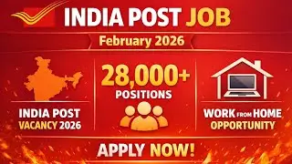 🔴 INDIA POST JOB &ndash; February 2026 | INDIA POST Vacancy 2026 | 28000+  |Work From Home Opportunity 🔥