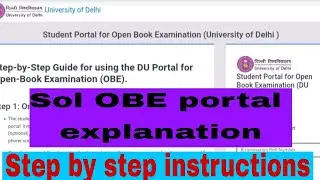 Sol OBE portal explanation|Sol open book exam login page|step by step instructions for Obe exam 2021