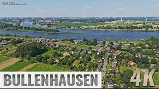 Bullenhausen, Seevetal, Germany: Orts&uuml;bersicht, Elbe - Aerial Pan - Luftpanorama - 4K UHD - 0320