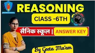 SAINIK SCHOOl ANSWER KEY 2026 # REASONING  # BY PAATH DEFENCE ACADEMY