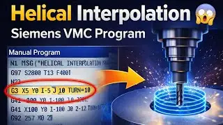 Make A hole using Helical Interpolation manual Programme using endmill and cutter|VMC|MILING PROGRAM