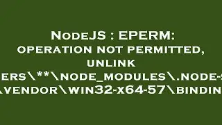 NodeJS : EPERM: operation not permitted, unlink 'C:\Users\**\node_modules\.node-sass.DELETE\vendor\w