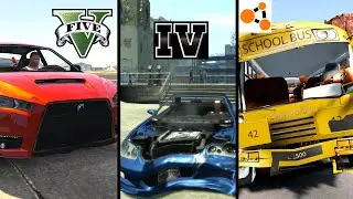 GTA 5 vs GTA 4 vs BeamNG.drive Car Physics Comparison #2