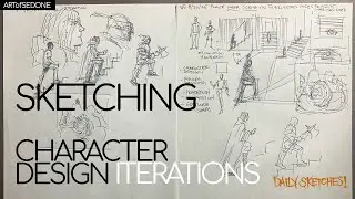 Bocetos de iteraciones de dise&ntilde;o de personajes