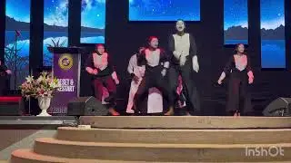 Country lights mime team ministering at Makerere full gospel church