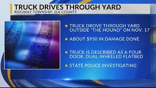 Truck causes damage to radio station's yard, state police investigate