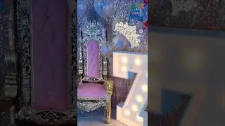 Birthday Princess Themed Photo Booth, Pink Throne Chair & Marquee Numbers Party Rentals