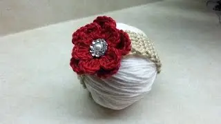 Easy Crochet Baby Headband | Crochet Flower | Bag o day Crochet Tutorial #188