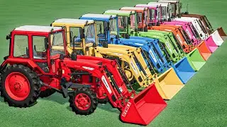 Transport With COLORS - Front Loader with Mini Tractors - Farming Simulator 22