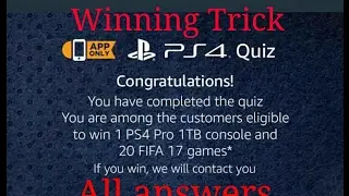 Get Free PS4 pro - Amazon ps4 quiz contest(answers)