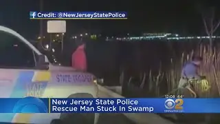New Jersey State Police Rescue Man Stuck In Swamp