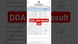 DDA JSA Result 2023 |DDA JSA stage 1 result 2024 |DDA Result out |DDA JSA
