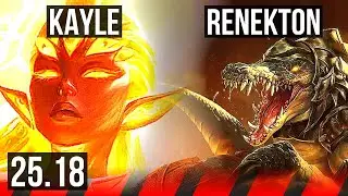 KAYLE vs RENEKTON (TOP) | 48k DMG, 1000+ games, Dominating | KR Master | 25.18