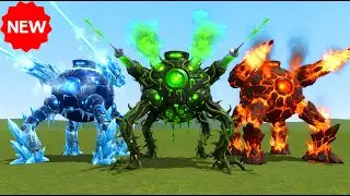 NEW EVOLUTION Of OMNIDROID V15 FIRE POISION ICE AND ONIWORM All Versions Grow Bigger in Garry’s Mod!