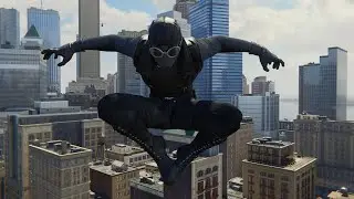 Spider-Man Remastered PS5 - Noir Suit Free Roam Gameplay (4K Fidelity Mode)