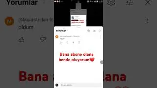 Bana abone olana bende oluyorum❤