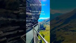 Breathtaking View from First Cliff Walk | Eiger, M&ouml;nch, Jungfrau& Grindelwald🇨🇭#grindelwald#shorts