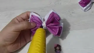 Tutorial Par Lazos con Flor Listón Gros y Organza, Bows, how to Make Bows