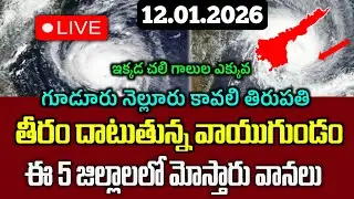 12.01.2026 Weather Report Today|బంగాళాఖాతంలో కొనసాగుతున్న అల్పపీడనం|ఈ జిల్లాలలో తేలికపాటి వర్షాలు|