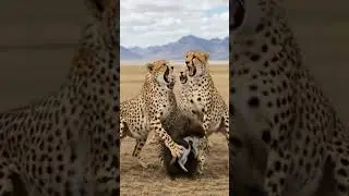 The Ultimate Power Play! Can ONE Porcupine's Spines Fend Off FOUR Roaring Cheetahs? 🐇🦔🐆#wildlife