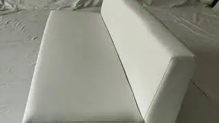 White PU leather sofa without arm