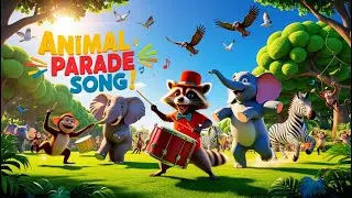 🎉 Animal Parade Song for Kids | Lions,Elephants,Monkey & More | Nursery Learning Rhymes For Kids