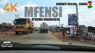 Mfensi Road Drive in the Atwima Nwabiagya Ashanti Region of Ghana 4K