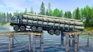 Amazing Giant Logging Trucks Dominating a Dangerous, Nearly Collapsed Bridge