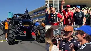 All F1 Drivers chilling & yapping together driving Monsters trucks in Drivers Parade | BTS
