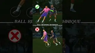 1v1 Ball RECEIVING TECHNIQUES ⚽️.#football #soccer #footballskills #tutorial #receiving #shorts