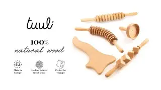 5-Piece Wooden Massager Set, Includes Muscle Roller - Tuuli