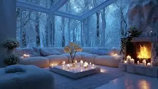 🔥🎹 Quiet Winter Piano Lounge | Piano & Fireplace Sounds | Study Relax Meditation Deep Sleep & Relax