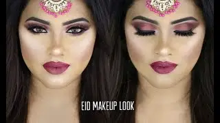 EID MAKEUP| GRWM INDIAN WEDDING | Burgundy Makeup- MakeupbyAzmeree