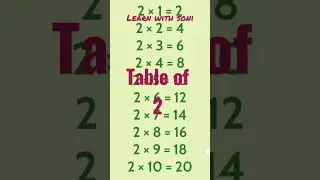 table of 2,2nd table, learn with Soni, kids learning, table, table learn