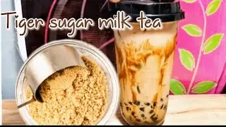 TIGER SUGAR,OKINAWA,BROWN SUGAR MILK TEA with pearls😋 #Cherry's kitchen