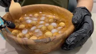 ASMR Creating Ice and Wood Soup