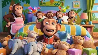 Five little monkeys jumping on bed 