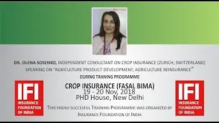 Agriculture Product Development & Agriculture Reinsurance by Dr. Olena Sosenko, Switzerland
