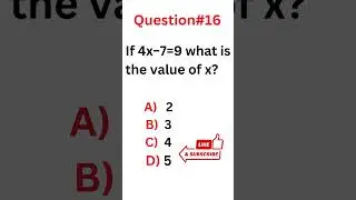 SAT MATH MCQS 16: SAT MATH MCQS Practice: #satexam #satexamprep #satmath #usa