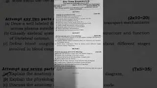 First semester pyq paper HAP#pharmacist #bpharmacy #humananatomyandphysiology #1semester #2024paper
