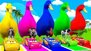 Long Slide Game With Elephant Gorilla Buffalo Hippopotamus Tiger 3d Animal Game Funny 3d Animals